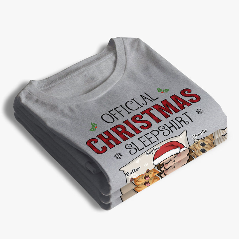 Official Christmas Sleepshirt - Dog & Cat Personalized Custom Unisex T-shirt, Hoodie, Sweatshirt - Christmas Gift For Pet Owners, Pet Lovers