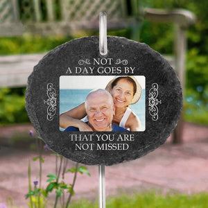 Custom Photo You Will Always Be Remembered - Memorial Personalized Memorial Garden Slate & Hook - Sympathy Gift For Family Members