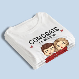 Congrats, You Lucky Bastard - Couple Personalized Custom Unisex T-shirt, Hoodie, Sweatshirt - Gift For Husband Wife, Anniversary