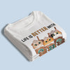 Life Is Better With Coffee & Fur Baby - Dog & Cat Personalized Custom Unisex T-shirt, Hoodie, Sweatshirt - Gift For Pet Owners, Pet Lovers