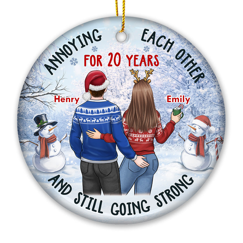 Congrats On Being My Husband - Couple Personalized Custom Ornament - Ceramic Round Shaped - Christmas Gift For Husband Wife, Anniversary