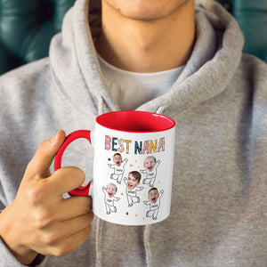 Custom Photo Best Nana Ever - Family Personalized Custom Accent Mug - Birthday Gift For Mom, Grandma