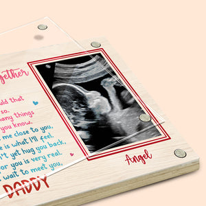 Custom Photo Can't Wait To Meet You - Family Personalized Custom Acrylic Magnetic Photo Frame - Father's Day, Baby Shower Gift, Gift For First Dad