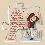 Custom Missing Piece Couple Love Gifts - Personalized Shaped Acrylic Plaque