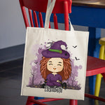 Pumpkin Wishes And Candy Corn Kisses - Family Personalized Custom Tote Bag - Halloween Gift For Kid