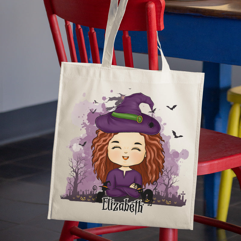 Pumpkin Wishes And Candy Corn Kisses - Family Personalized Custom Tote Bag - Halloween Gift For Kid