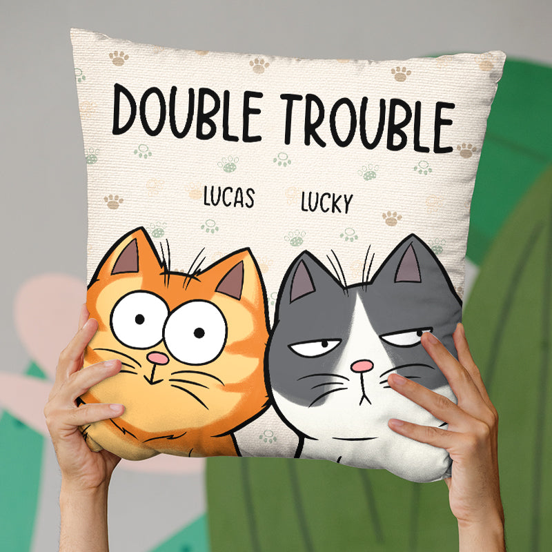 We're The Trouble - Cat Personalized Custom Pillow - Gift For Pet Owners, Pet Lovers
