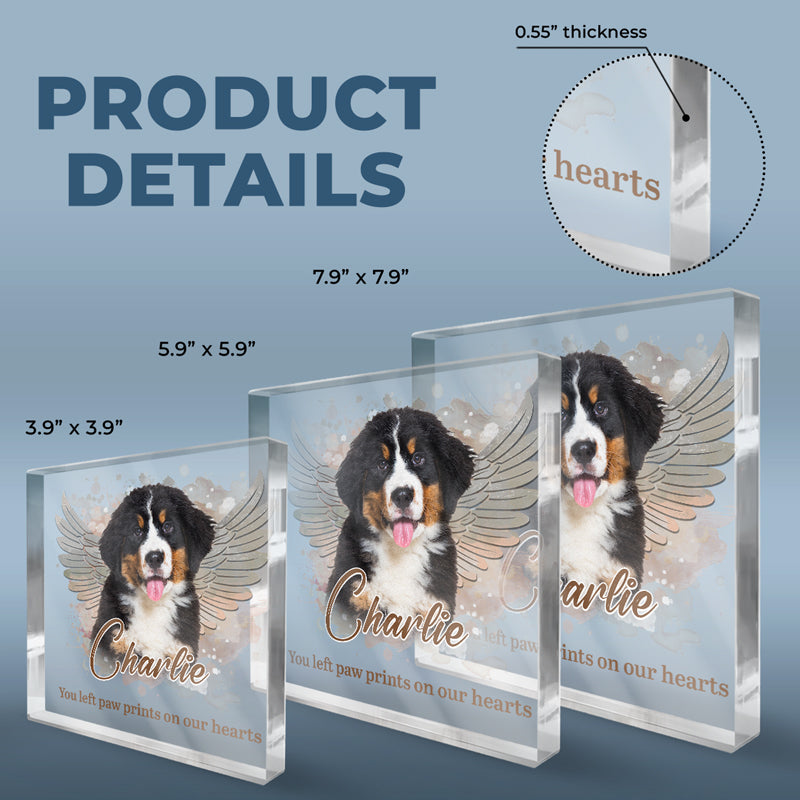 Pets Teach Us The Purest Kind Of Love - Memorial Personalized Custom Square Shaped Acrylic Plaque - Sympathy Gift, Gift For Pet Owners, Pet Lovers