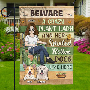 Plant Lady And Her Rotten Dogs - Dog Personalized Custom Flag - Gift For Pet Lovers, Pet Owners, Gardening Lovers