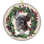 Custom Name Christmas Dog Gifts for Pet Lovers - Personalized Ceramic Ornament