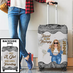 The Sky Is Calling And I Definitely Must Go - Travel Personalized Custom Luggage Cover - Gift For Traveling Lovers