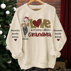 Grandkids Are The Greatest Gift - Family Personalized Custom Unisex Sweatshirt With Design On Sleeve - Christmas Gift For Mom, Grandma