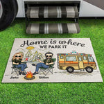 The Great Outdoors Is My Happy Place - Camping Personalized Custom Home Decor Decorative Mat - House Warming Gift For Husband Wife, Camping Lovers