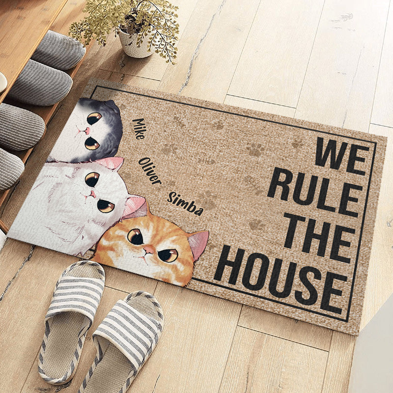 Cats Rule The House - Cat Personalized Custom Decorative Mat - Gift For Pet Owners, Pet Lovers