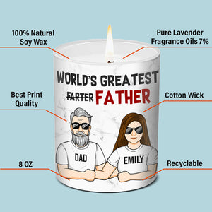 Dad, Please Light This - Family Personalized Custom Smokeless Scented Candle - Father's Day, Birthday Gift For Dad