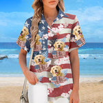 Custom Photo I Need Vitamin Sea - Dog & Cat Personalized Custom Unisex Patriotic Tropical Hawaiian Aloha Shirt - Independence Day, 4th Of July, Summer Vacation Gift, Gift For Dog Lovers, Pet Lovers