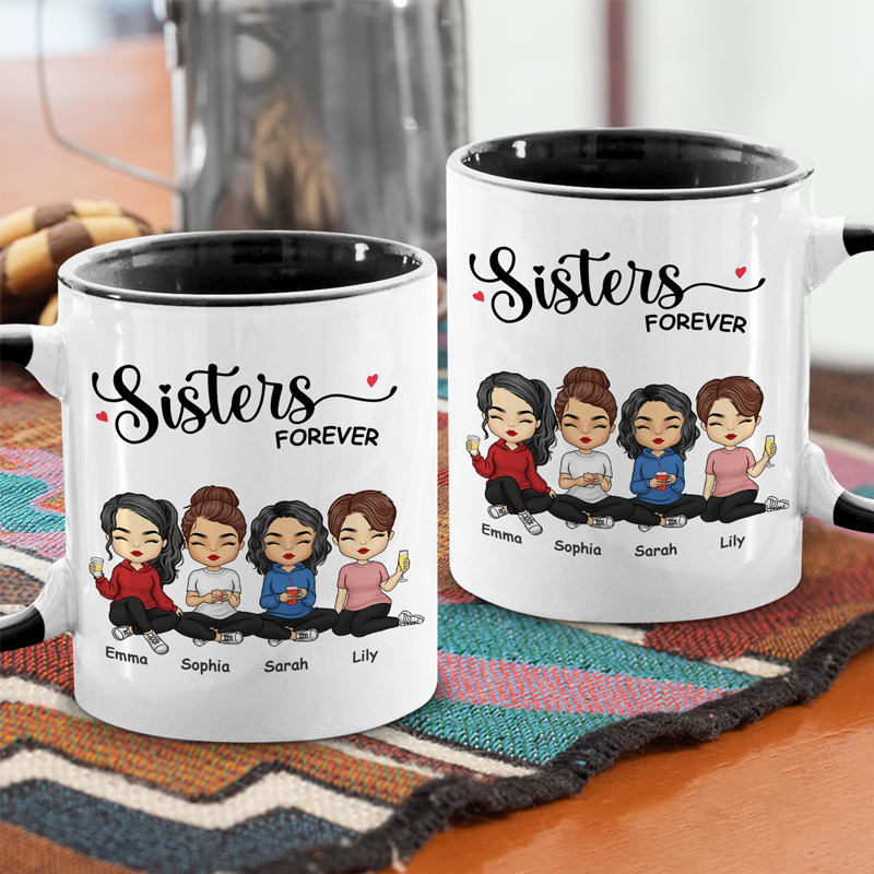 Always Sisters - Bestie Personalized Custom Accent Mug - Gift For Best -  Pawfect House