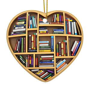 Books May Well Be The Only True Magic - Ceramic Heart Shaped Ornament - Christmas Gift For Book Lovers