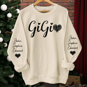 Gigi's Love - Family Personalized Custom Unisex Sweatshirt With Design On Sleeve - Birthday Gift For Mom, Grandma