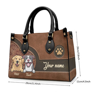 Life Is Better With Fur Baby - Dog & Cat Personalized Custom Leather Handbag - Gift For Pet Owners, Pet Lovers