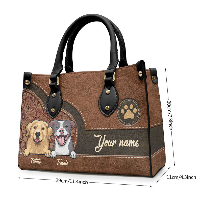 Life Is Better With Fur Baby - Dog & Cat Personalized Custom Leather Handbag - Gift For Pet Owners, Pet Lovers