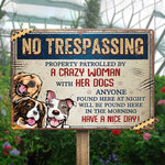 Funny No Trespassing Dog Lover Warning - Metal Sign