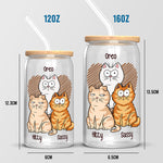 Custom Name Funny Cat Lover Gifts for Women - Personalized Glass Cup