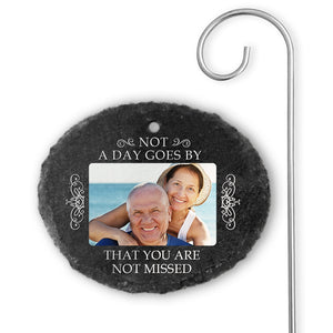 Custom Photo You Will Always Be Remembered - Memorial Personalized Memorial Garden Slate & Hook - Sympathy Gift For Family Members