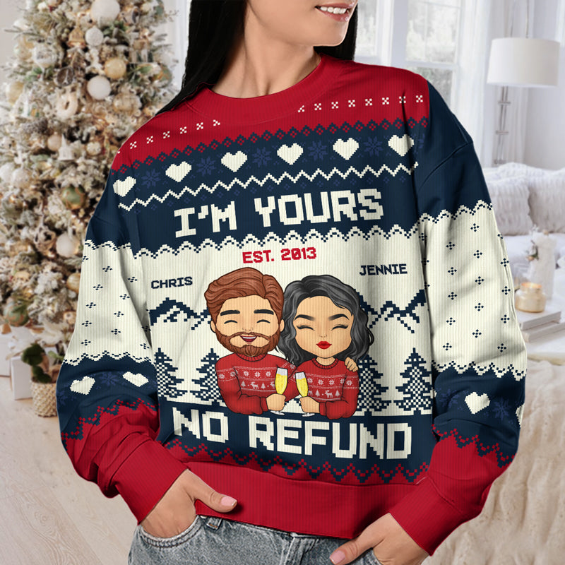 All Of Me Is Yours - Couple Personalized Custom Ugly Sweatshirt - Unisex Wool Jumper - Christmas Gift For Husband Wife, Anniversary