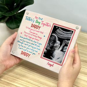 Custom Photo Can't Wait To Meet You - Family Personalized Custom Acrylic Magnetic Photo Frame - Father's Day, Baby Shower Gift, Gift For First Dad