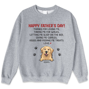 Thanks For Kissing And Feeding Us - Dog Personalized Custom Unisex T-shirt, Hoodie, Sweatshirt - Father's Day, Gift For Pet Owners, Pet Lovers
