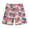 Custom Photo Stars, Stripes & Everything Nice - Dog & Cat Personalized Custom Patriotic Men Beach Shorts - Independence Day, 4th Of July, Summer Vacation Gift, Birthday Party Gift For Pet Owners, Pet Lovers