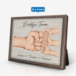 World Coolest Dad's Team - Family Personalized Custom Horizontal Easel Back Canvas - Father's Day, Birthday Gift For Dad