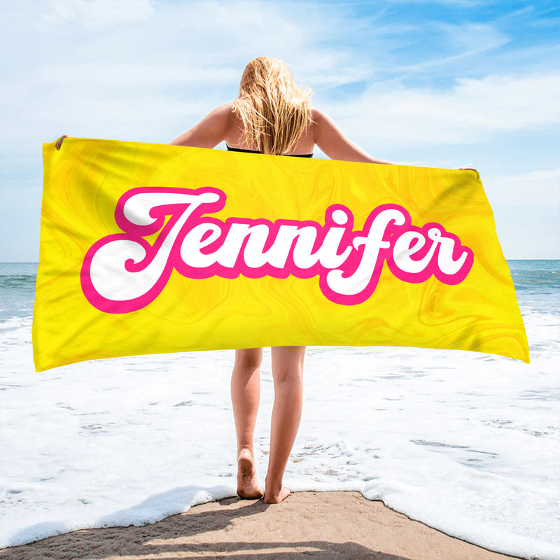 Beach Party All Day Every Day - Family Personalized Custom Beach Towel - Summer Vacation Gift, Gift For Family Members