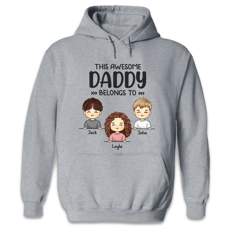 This Awesome Daddy Belongs To Kids Family Personalized Custom