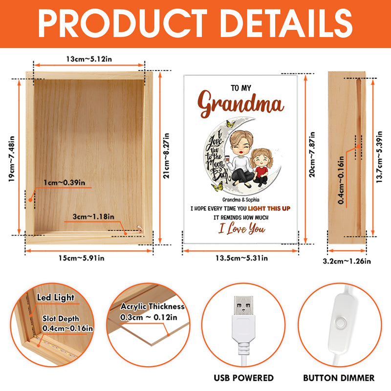 You Are The Best Grandma - Family Personalized Custom Frame Light Box - Birthday Gift For Mom, Grandma