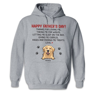 Thanks For Kissing And Feeding Us - Dog Personalized Custom Unisex T-shirt, Hoodie, Sweatshirt - Father's Day, Gift For Pet Owners, Pet Lovers