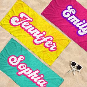 Beach Party All Day Every Day - Family Personalized Custom Beach Towel - Summer Vacation Gift, Gift For Family Members