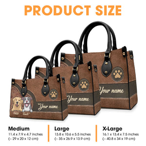 Life Is Better With Fur Baby - Dog & Cat Personalized Custom Leather Handbag - Gift For Pet Owners, Pet Lovers