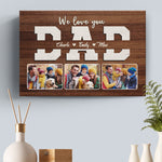 We Love You Daddy - Family Personalized Custom Horizontal Canvas - Independence Day, Gift For Dad, Grandpa