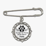 Custom Photo You Left Paw Prints On Our Hearts - Memorial Personalized Custom Round Shaped Lapel Pin, Brooch - Sympathy Gift For Pet Owners, Pet Lovers