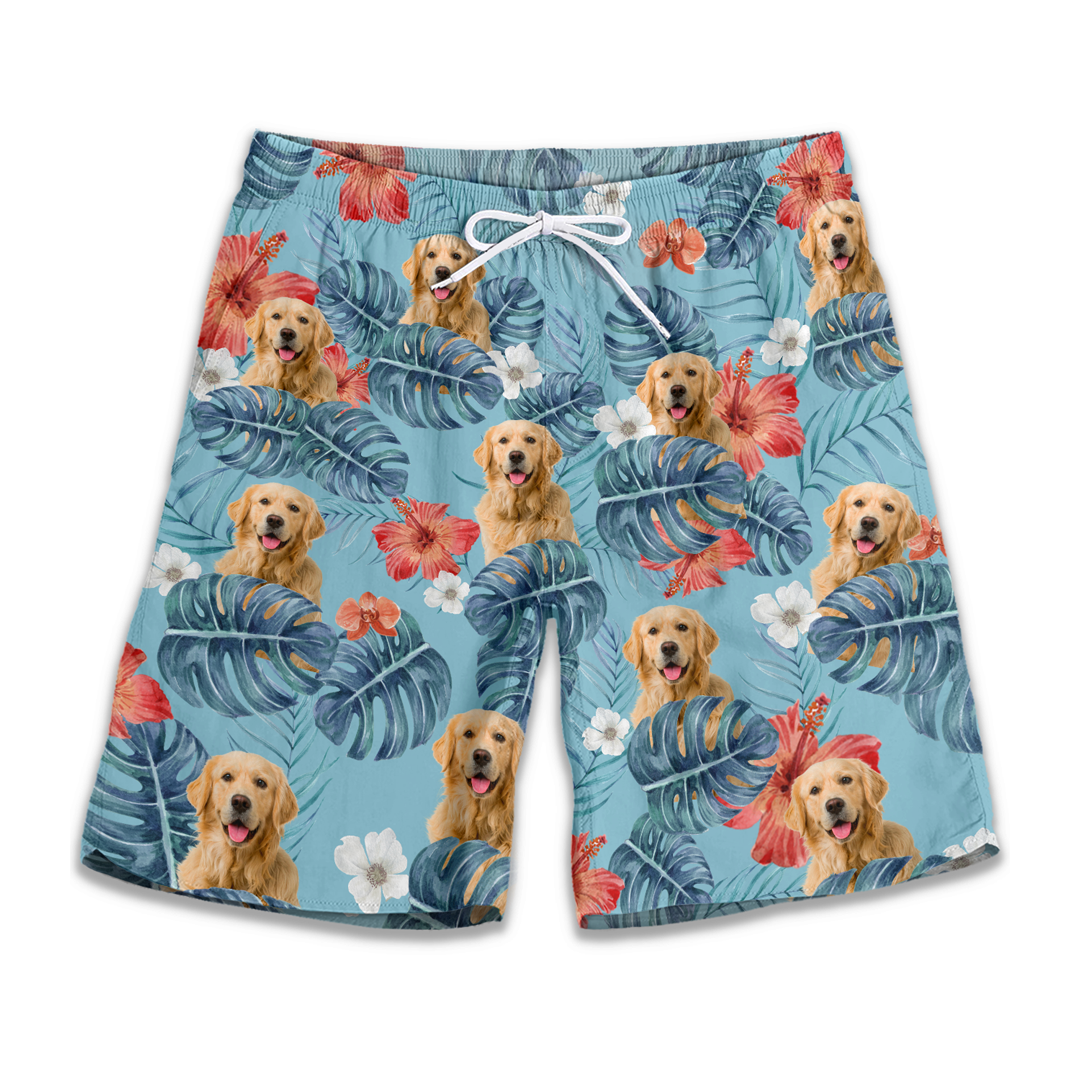 Custom Photo We All Need Vitamin Sea - Dog & Cat Personalized Custom Tropical Hawaiian Aloha Men Beach Shorts - Summer Vacation Gift, Birthday Party Gift For Pet Owners, Pet Lovers