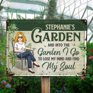 Lose My Mind, Find My Soul Here  - Garden Personalized Custom Home Decor Metal Sign - House Warming Gift For Gardening Lovers