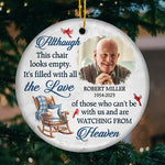 Custom Photo It's Filled With All The Love - Memorial Personalized Custom Ornament - Ceramic Round Shaped - Christmas Gift, Sympathy Gift For Family Members