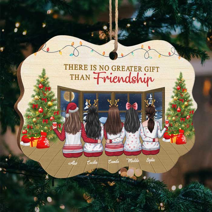 There Is No Greater Gift Than Friendship - Bestie Personalized Custom Ornament - Wood Benelux Shaped - New Arrival Christmas Gift For Best Friends, BFF, Sisters