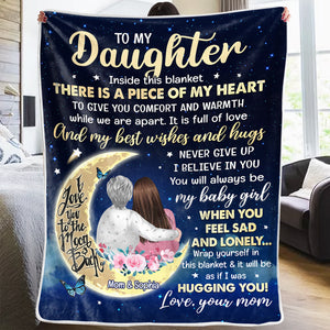 Daughter I Am So Proud Of You - Family Personalized Custom Blanket - Birthday Gift From Mom