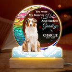 Custom Photo My Hardest Goodbye - Memorial Personalized Custom Shaped 3D LED Light - Sympathy Gift For Pet Owners, Pet Lovers