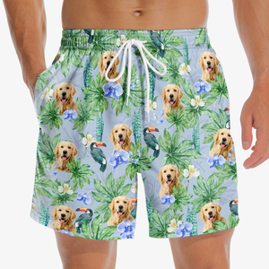 Custom Photo Endless Sun Endless Fun Endless Summer - Dog & Cat Personalized Custom Tropical Hawaiian Aloha Men Beach Shorts - Summer Vacation Gift, Birthday Party Gift For Pet Owners, Pet Lovers