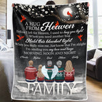 A Hug From Heaven - Memorial Personalized Custom Blanket - Christmas Gift, Sympathy Gift For Family Members