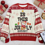 Is This Jolly Enough - Cat Personalized Custom Ugly Sweatshirt - Unisex Wool Jumper - Christmas Gift For Pet Owners, Pet Lovers